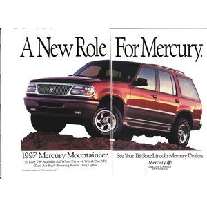 Mercury Mountaineer 1997 SUV 1990s Vintage Print Ad 2 PAGE